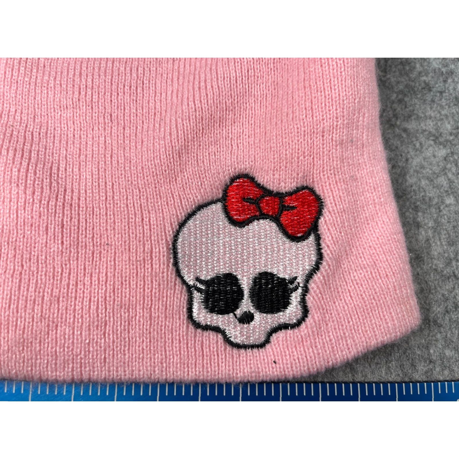Pinko Pink Knit Skull Bow Beanie Toque Women One Size Embroidered Liteweight Knit – 100% Acrylic Ski Hat” Size ONE SIZE - 2 Thumbnail