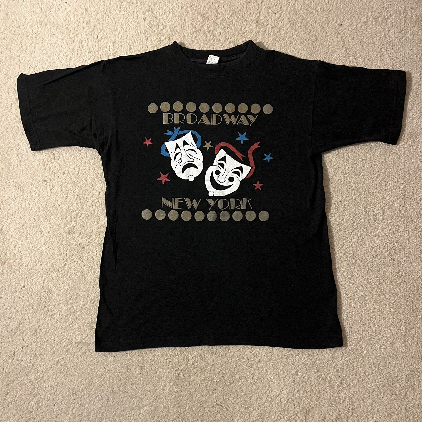 Vintage VTG 90s Broadway New York Comedy Tragedy Theatre Masks Tee Size US L / EU 52-54 / 3 - 1 Thumbnail