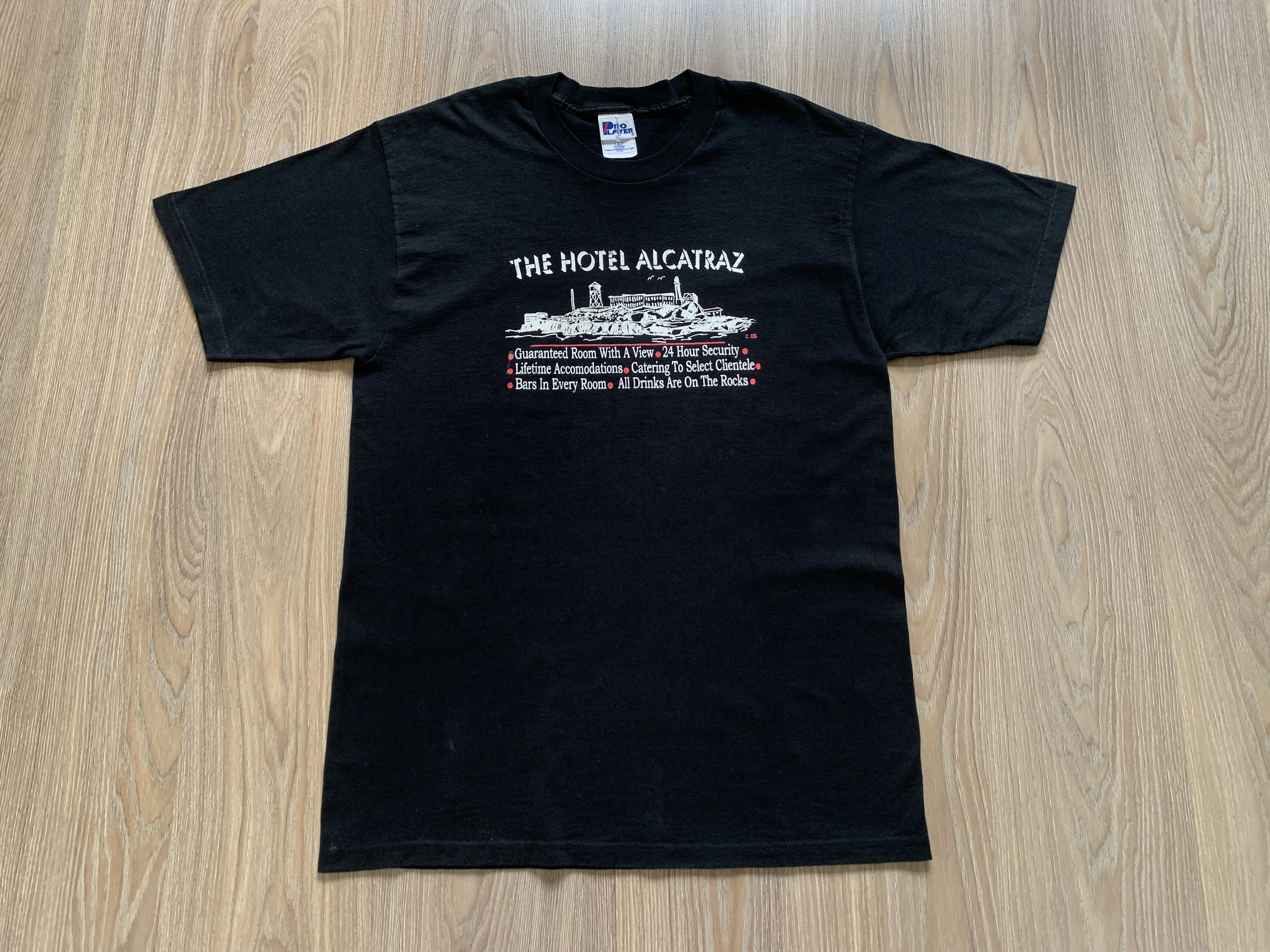 Pro Player Vintage Hotel Alcatraz Single Stitch Black T-Shirt Size US L / EU 52-54 / 3 - 2 Thumbnail