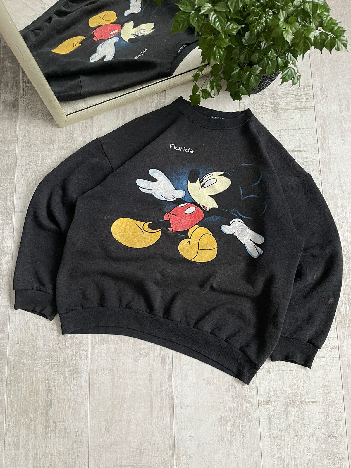 Disney × Mickey Mouse × Vintage Michey Mouse 90’s Tultex Sweatshirt Boxy Fit Florida Disney Size US L / EU 52-54 / 3 - 1 Thumbnail