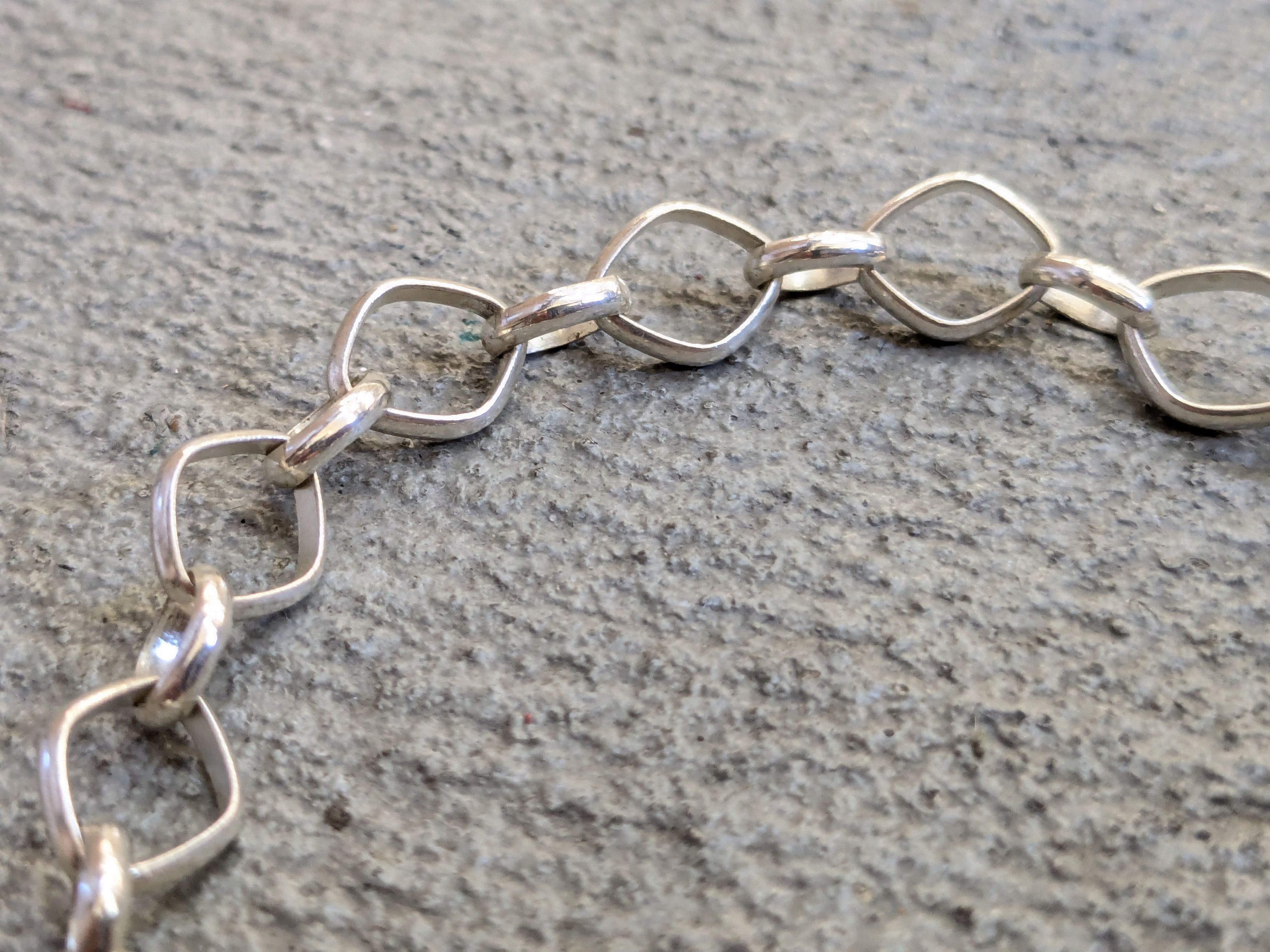 Jewelry Sterling Silver Bracelet Oval 8" Chain Link Size ONE SIZE - 4 Thumbnail