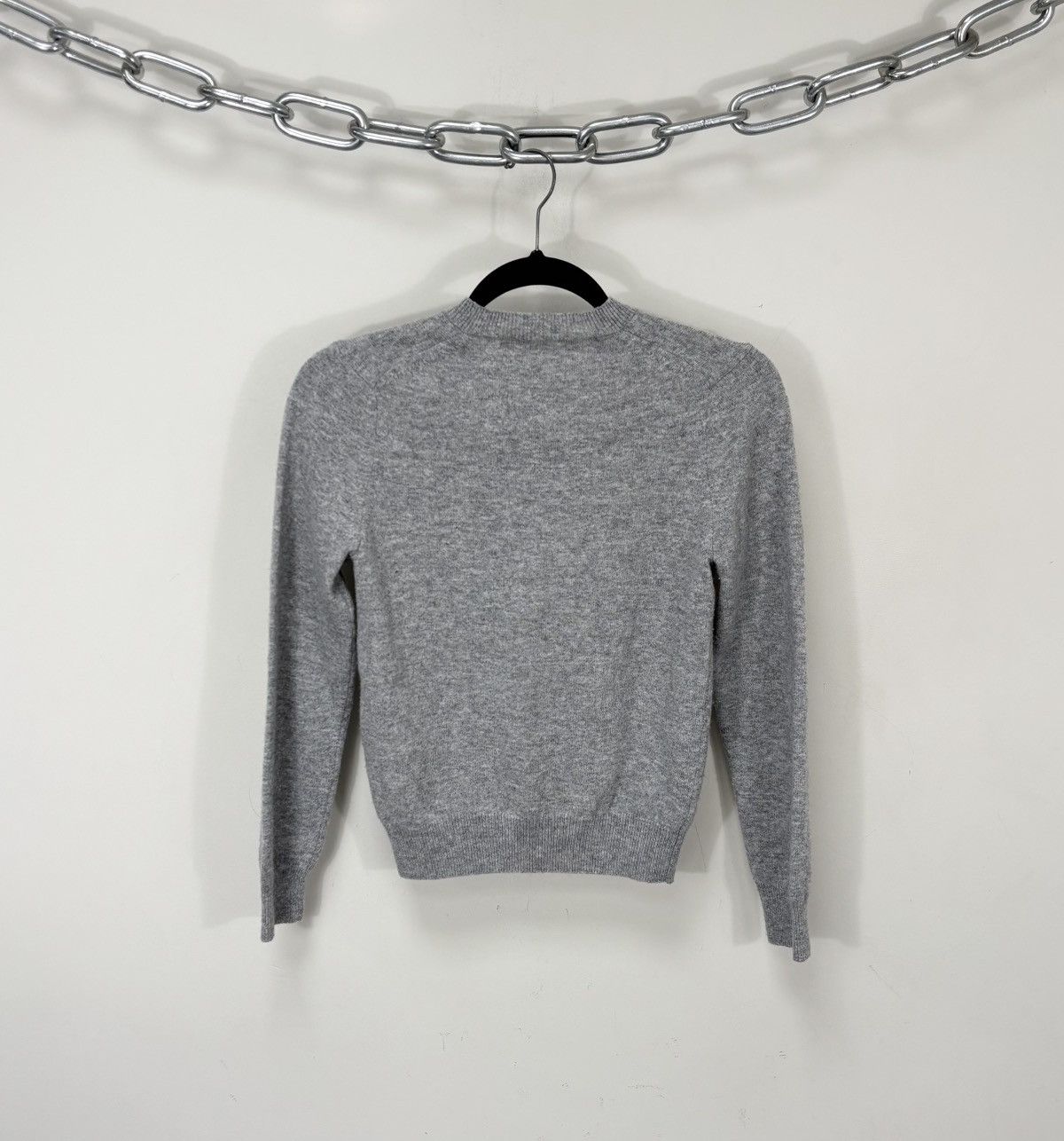 Comme des Garcons Comme Des Garcons Play Women’s Heart Gray Wool Sweater Size XS / US 0-2 / IT 36-38 - 10 Thumbnail