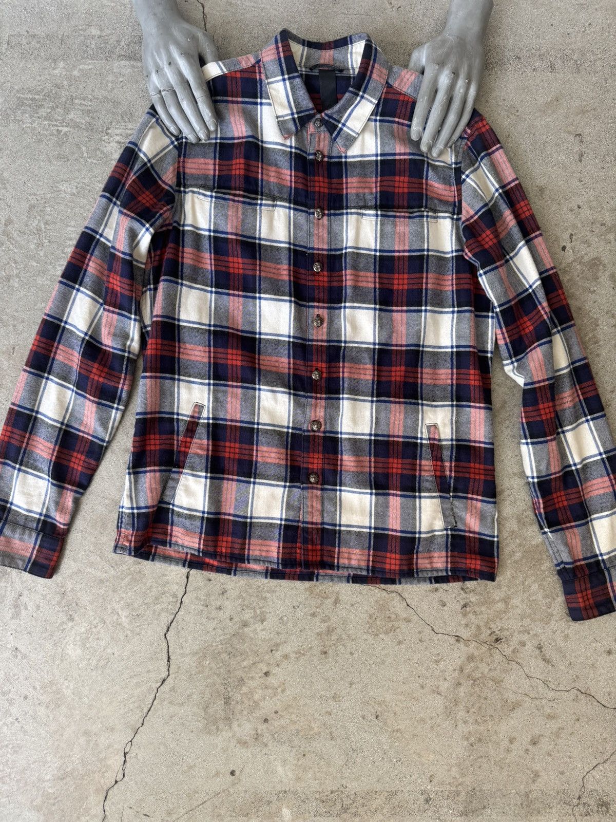 Chrome Hearts CHROME HEARTS FLANNEL PLAID SHIRT JACKET Size US L / EU 52-54 / 3 - 1 Thumbnail
