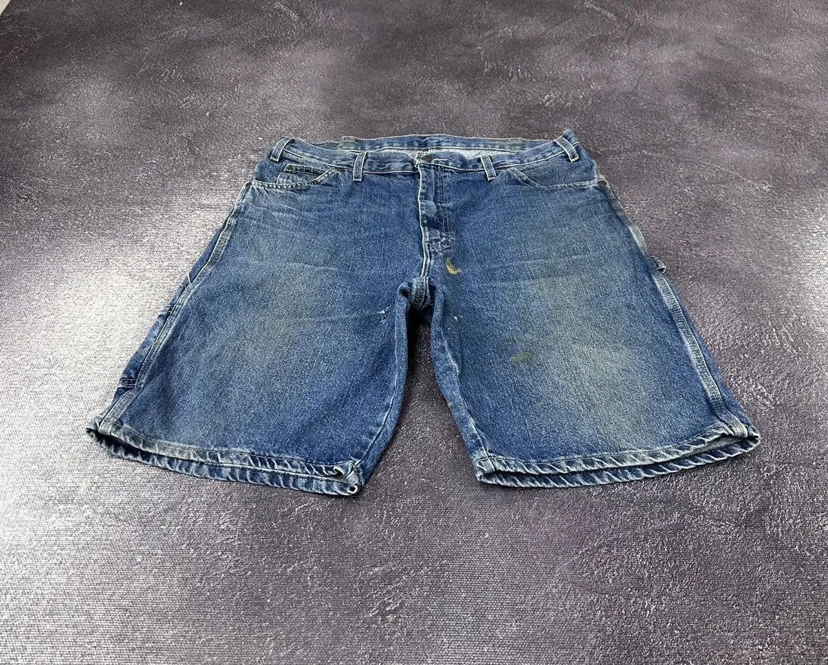 Dickies × Vintage Vintage Dickies Blue Work Hype Denim Baggy Shorts Jorts Size US 36 / EU 52 - 7 Thumbnail
