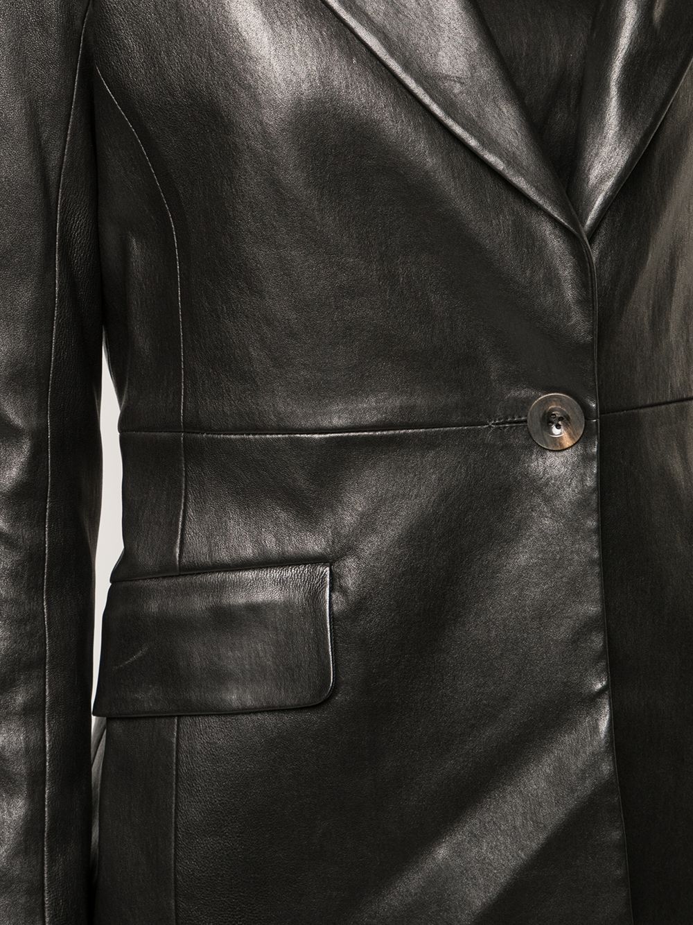 Rosetta Getty $3900 Rosetta Getty Peak Lapel Leather Blazer Jacket Size S / US 4 / IT 40 - 4 Thumbnail