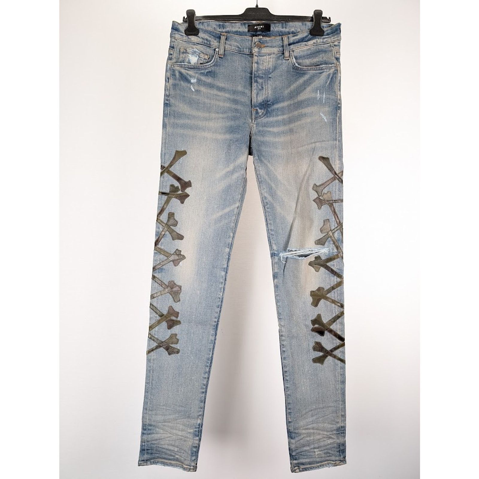 Amiri o1rshd1 Camo Bones Jeans in Clay Indigo Size US 34 / EU 50 - 2 Thumbnail