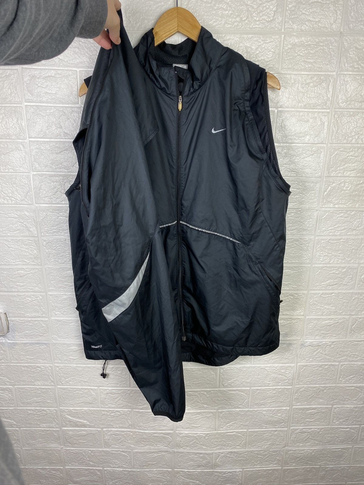 Nike × Vintage Nike Windbreaker Transformer Jacket - Vest Black Size XL Size US XL / EU 56 / 4 - 14 Thumbnail