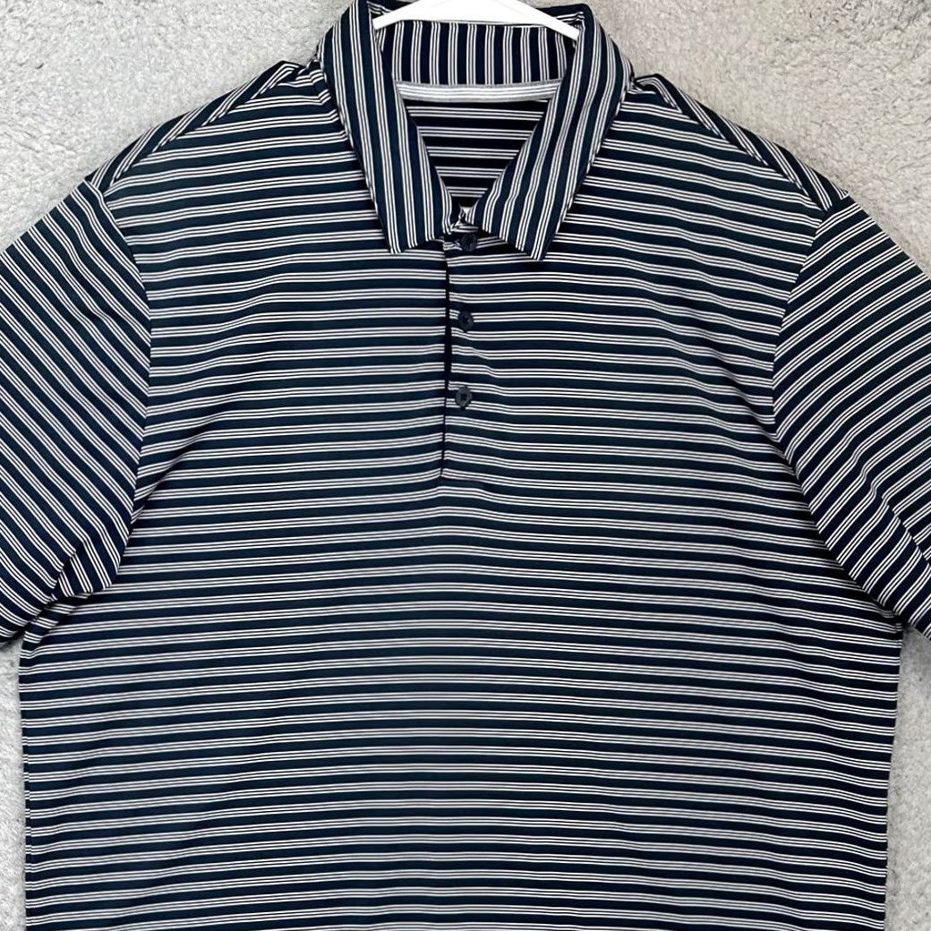 Adidas adidas Shirt Mens M Blue Golf Polo Adults Stripe Rugby Athletic Stretch Size US M / EU 48-50 / 2 - 2 Thumbnail