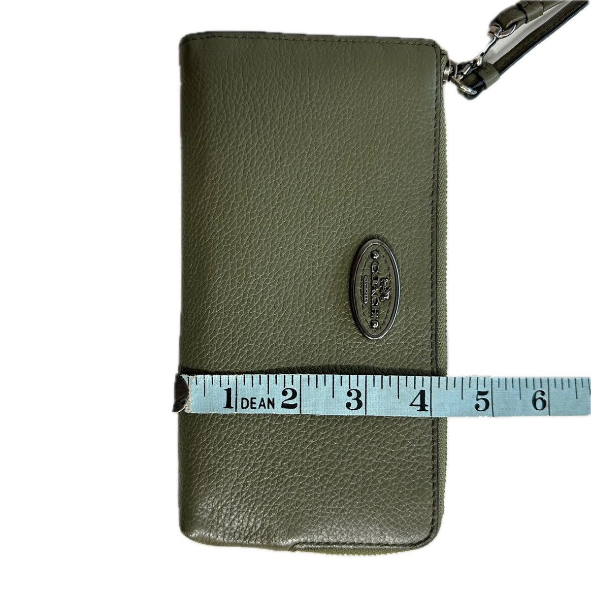 Coach Coach Olive Green Pebbled Leather Corner Zip Wristlet Wallet Size ONE SIZE - 11 Thumbnail