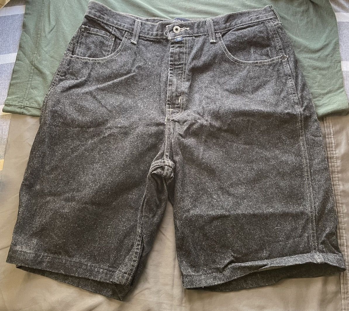 Nautica × Vintage VINTAGE NAUTICA BLACK DENIM JEAN SHORTS JORTS 36x10 NI-3190 Size US 36 / EU 52 - 1 Thumbnail