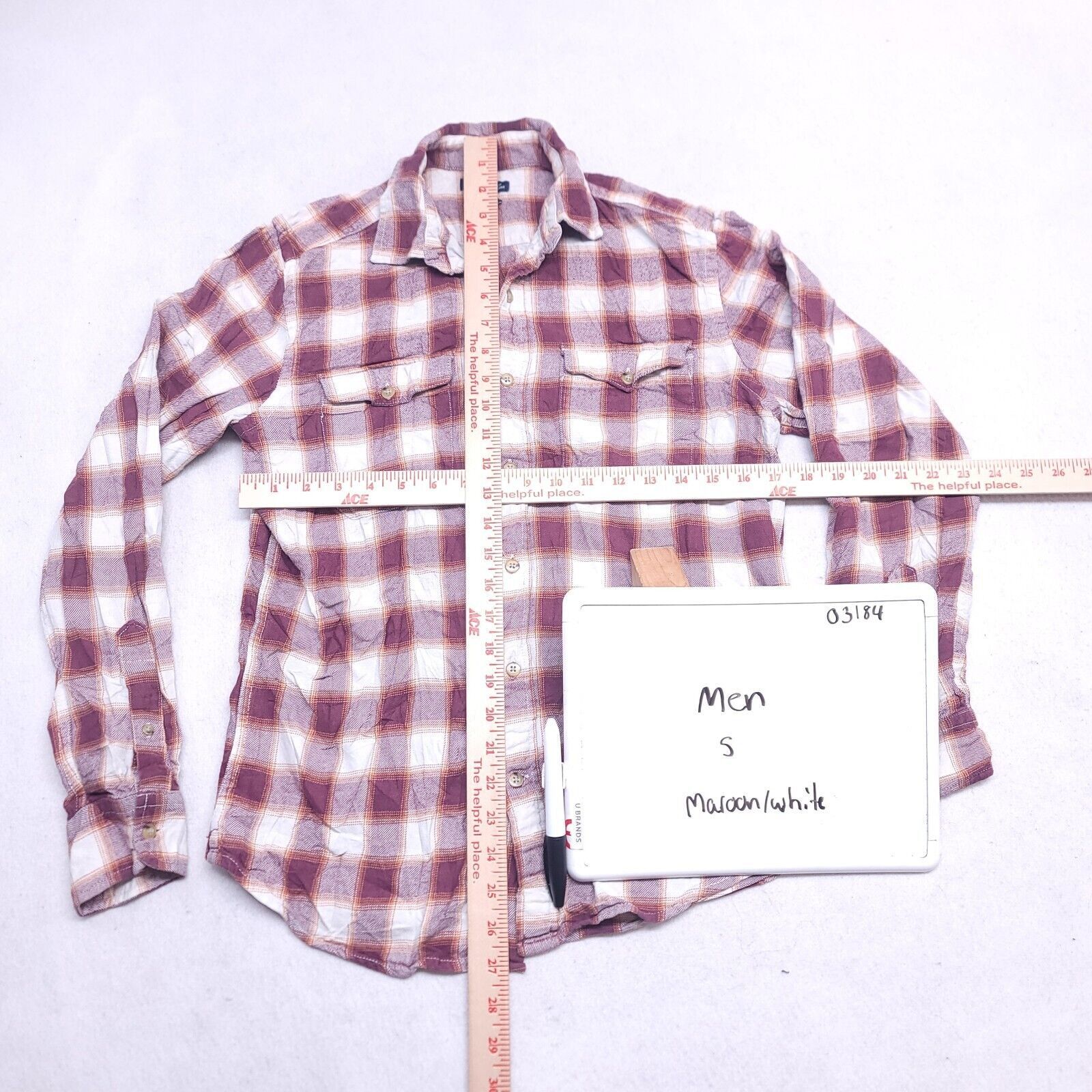 Gap Gap Tartan Flannel Shirt Mens Size Small S Maroon White Size US S / EU 44-46 / 1 - 6 Thumbnail