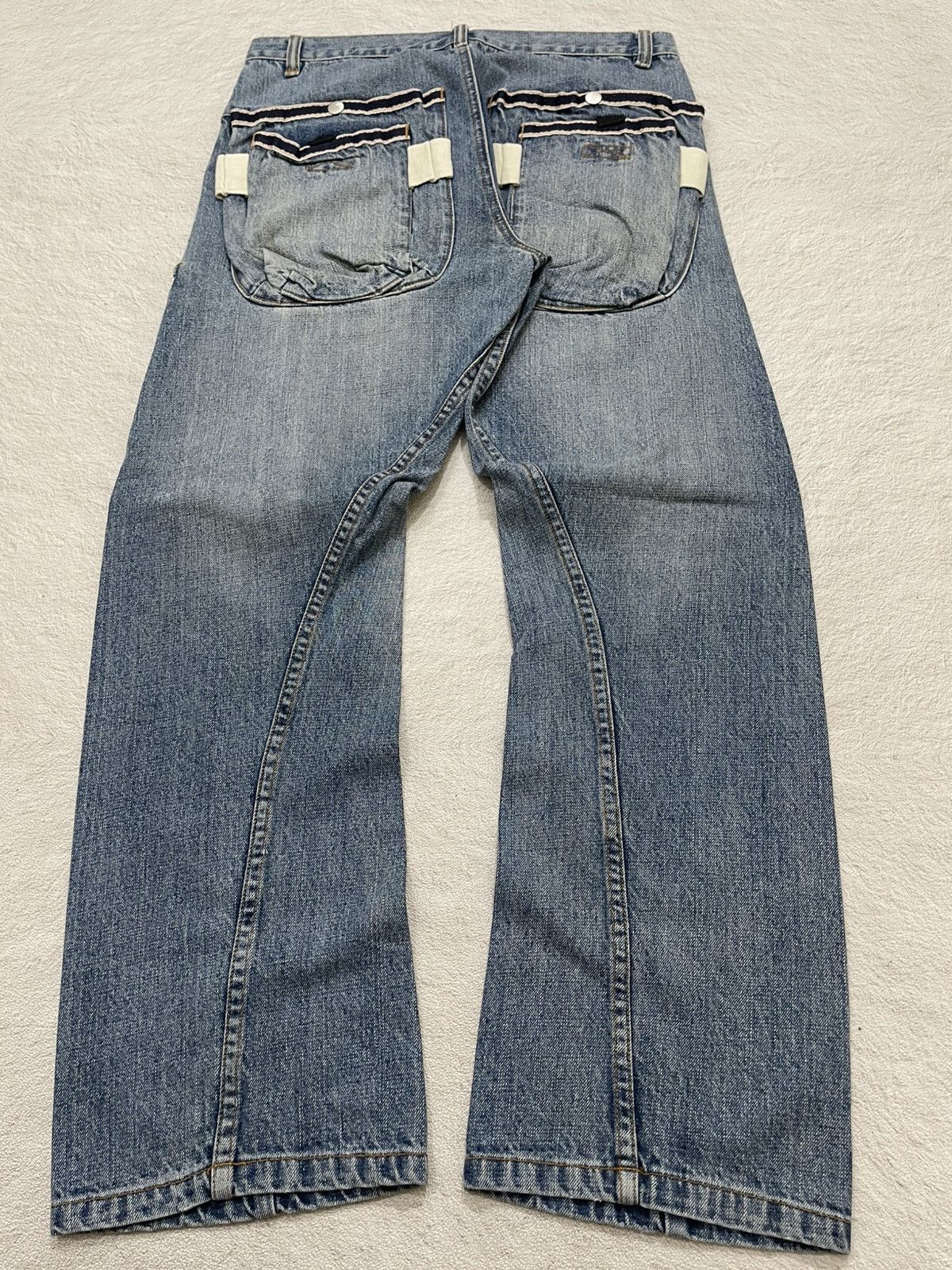 Japanese Brand 2000s Close.up Cargo Denim Jeans mudwash Y2K Size US 32 / EU 48 - 2 Thumbnail
