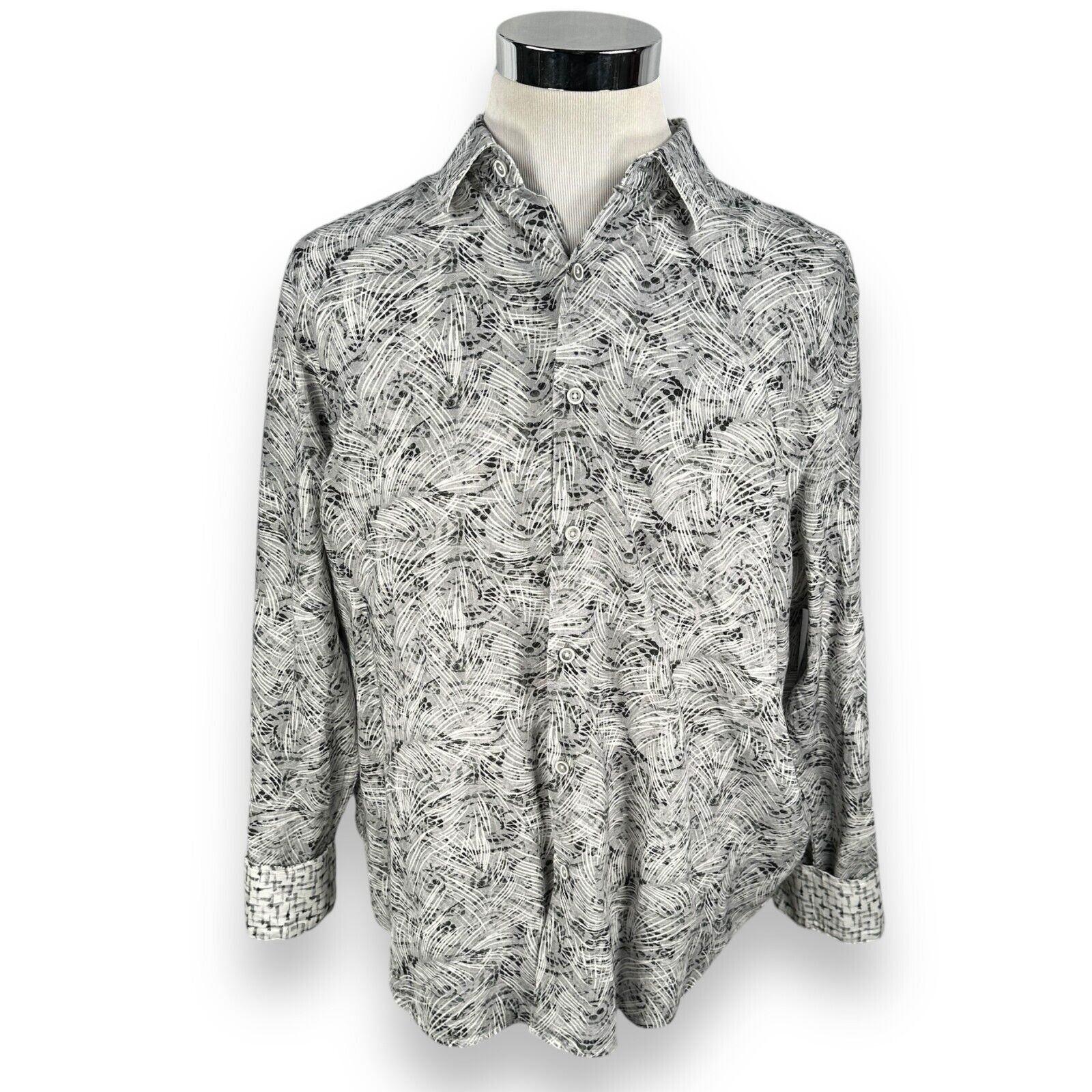 Robert Graham Robert Graham Shirt Men’s 2XL XXL Geometric Gray Button Up Size US XXL / EU 58 / 5 - 1 Thumbnail