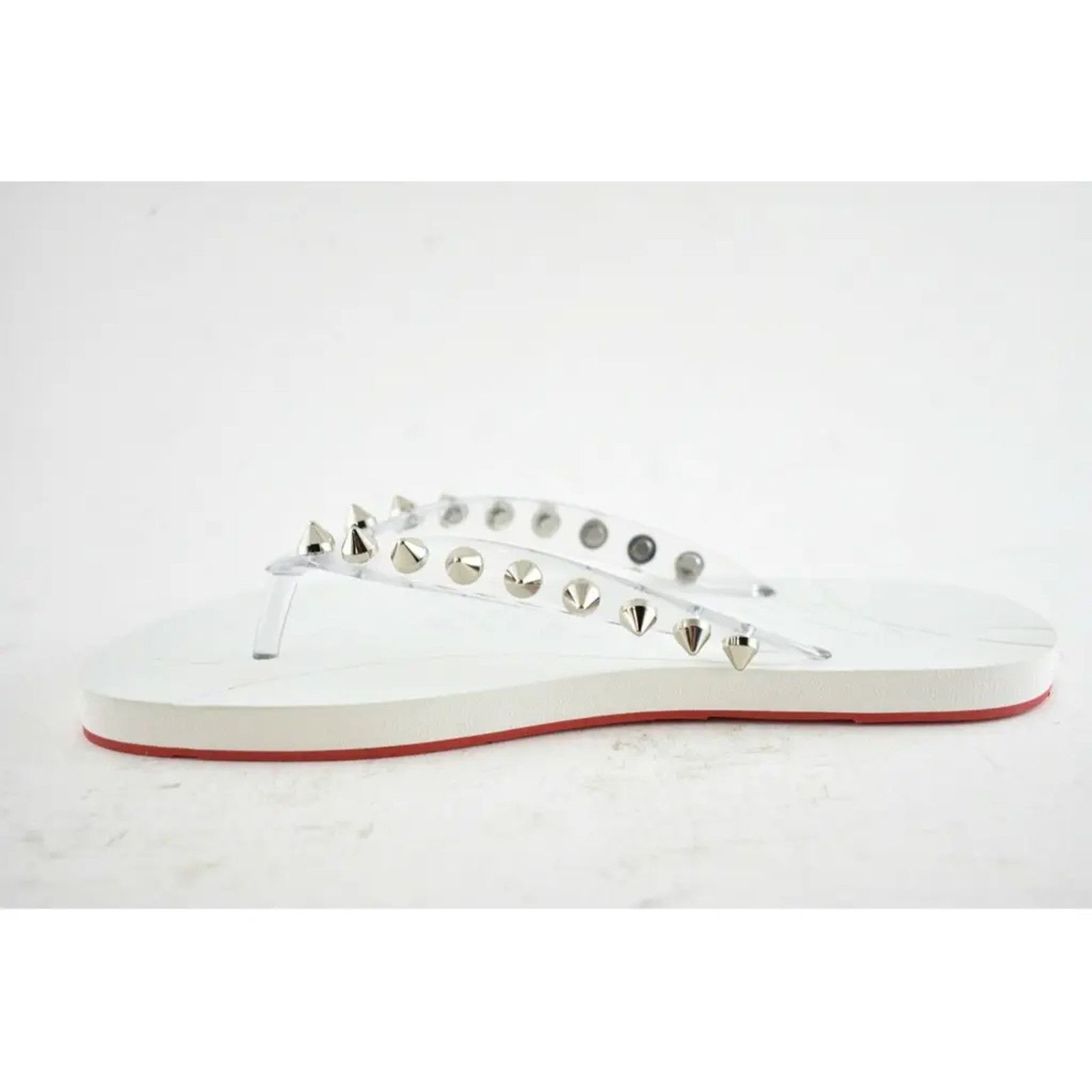 Christian Louboutin Christian Louboutin Loubi Flip Spikes Donna Flat White Thong Size US 11 / IT 41 - 8 Thumbnail