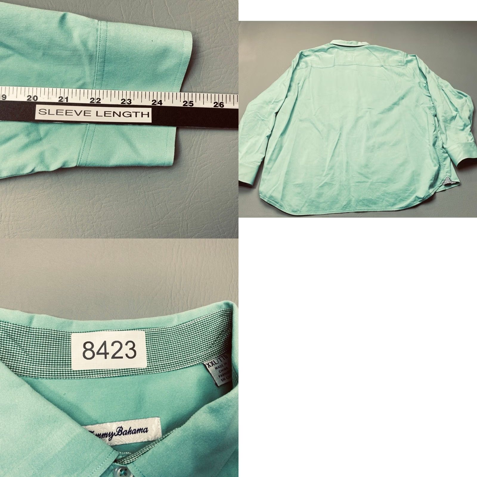 Tommy Bahama Tommy Bahama Shirt Mens 2XL Green Oasis Twill Solid Button Up Long Sleeve Logo Size US XXL / EU 58 / 5 - 9 Thumbnail