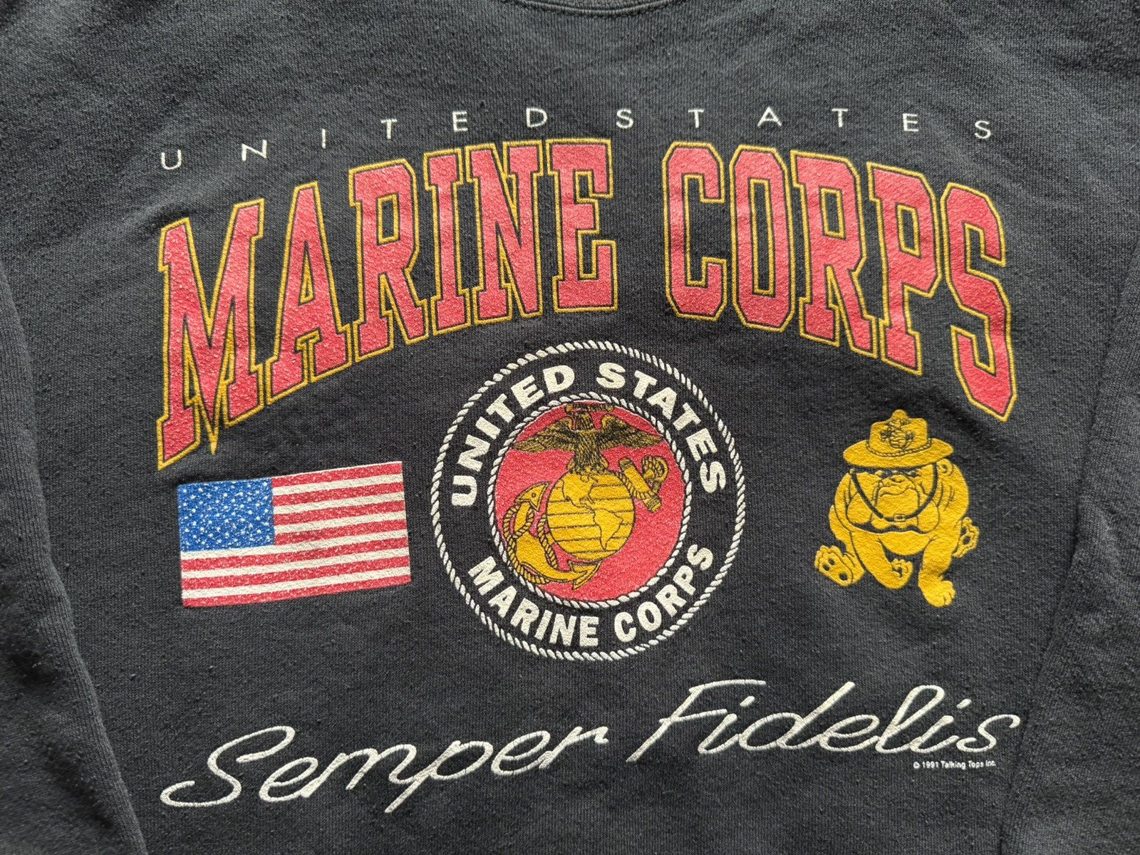Tultex Vintage U.S. Marine Corps Semper Fidelis Crewneck Size US L / EU 52-54 / 3 - 4 Thumbnail