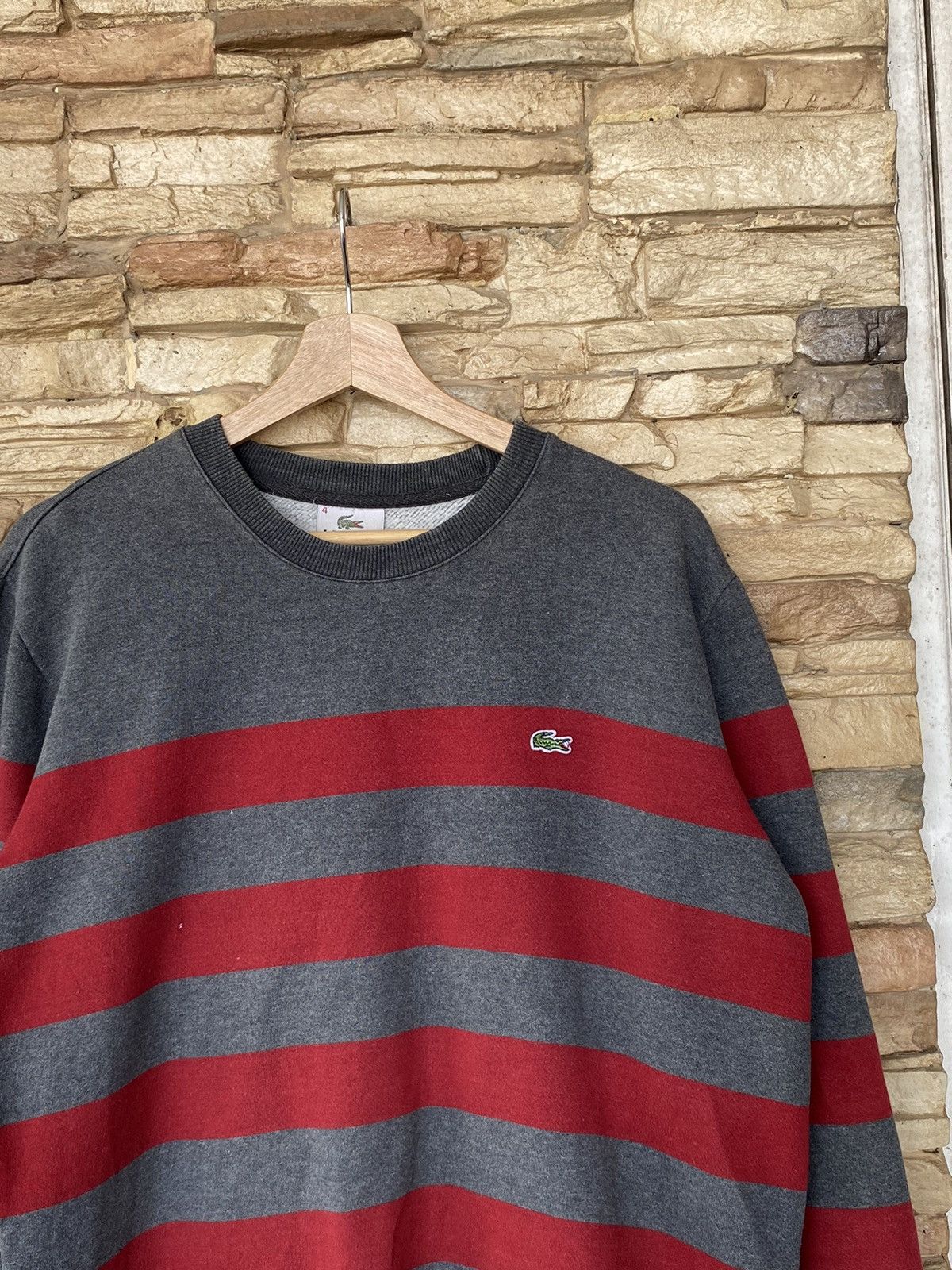 Vintage Vintage Lacoste Stripe Sweatshirt Size US L / EU 52-54 / 3 - 4 Thumbnail