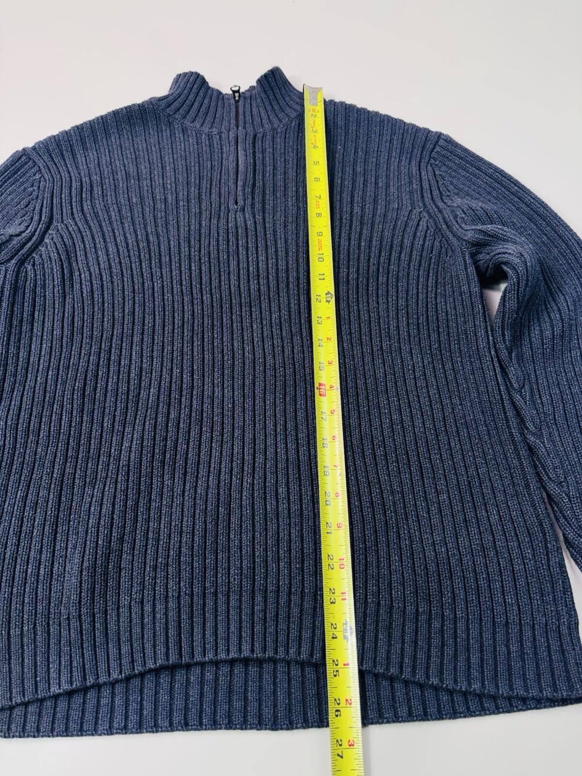 Lands' End Lands End Men’s 1/4 Ribbed Quarter Zip Size Medium Grey Size US M / EU 48-50 / 2 - 8 Thumbnail