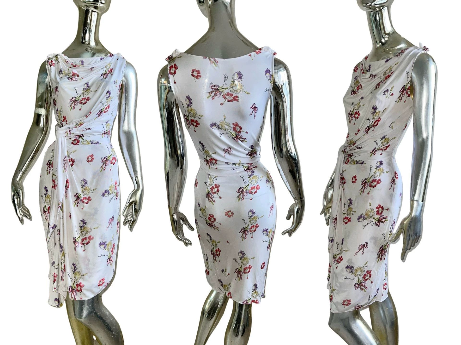 Dior Dior Galliano Rare Floral Logo Sleeveless Dress S Size S / US 4 / IT 40 - 1 Thumbnail