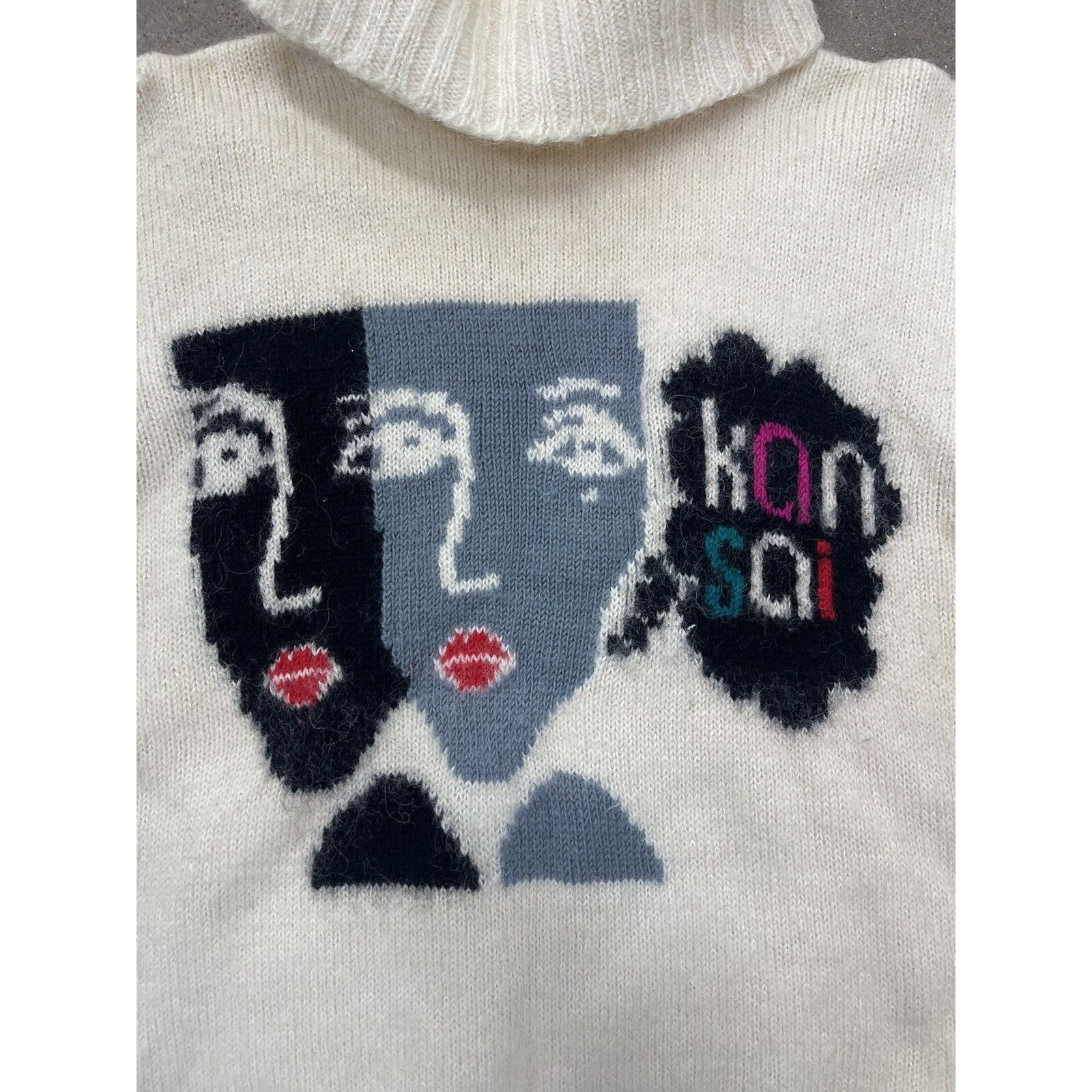 Kansai Yamamoto Kansai Yamamoto '70s Faces Logo Turtleneck Sweater Size M / US 6-8 / IT 42-44 - 2 Thumbnail