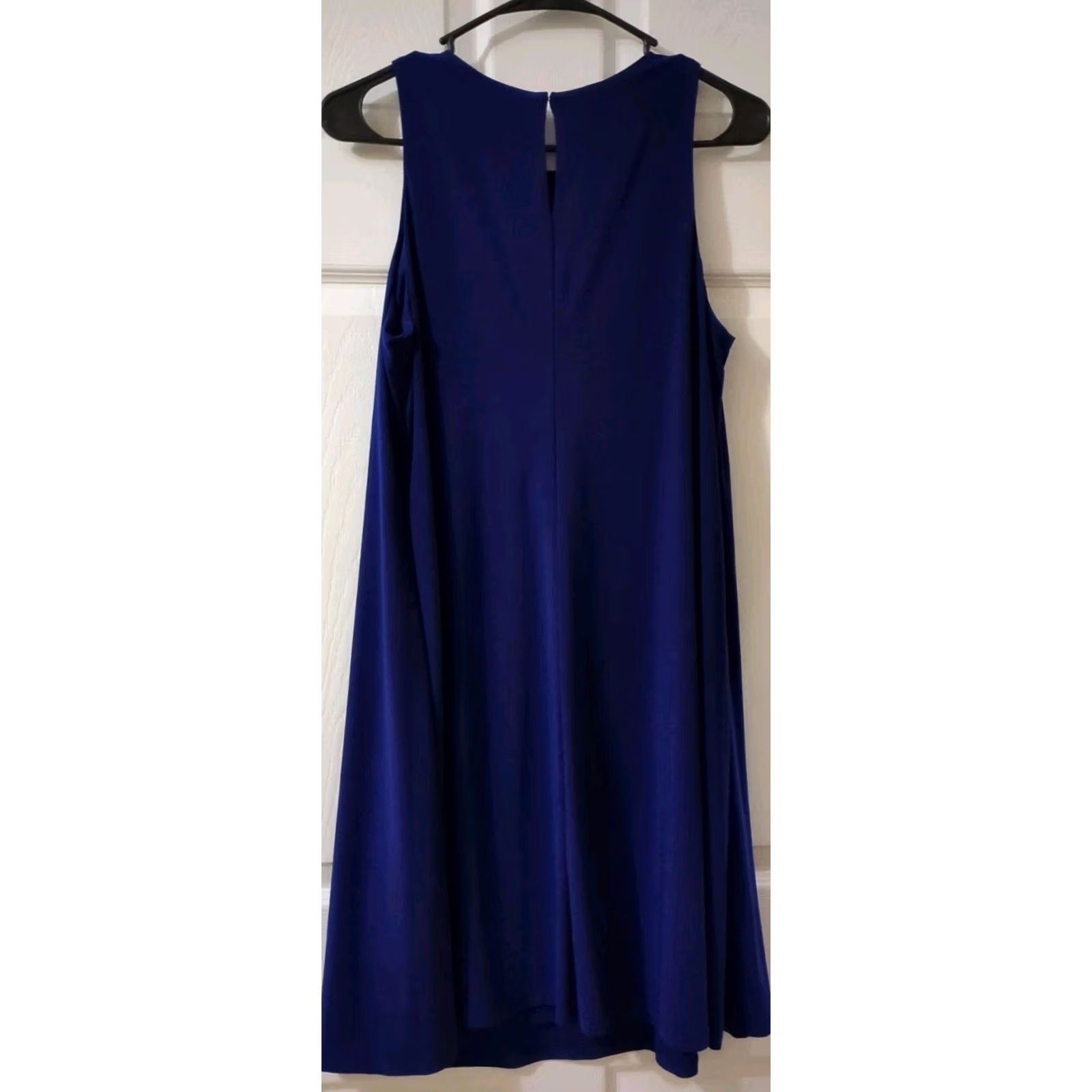 Ralph Lauren Lauren Ralph Lauren Dress 10 Blue A-Line Sleeveless Knee Length Knit Polyester Blend Lined Stretch Women Small City Classic Preppy Workwear Men's? Size L / US 10 / IT 46 - 3 Thumbnail