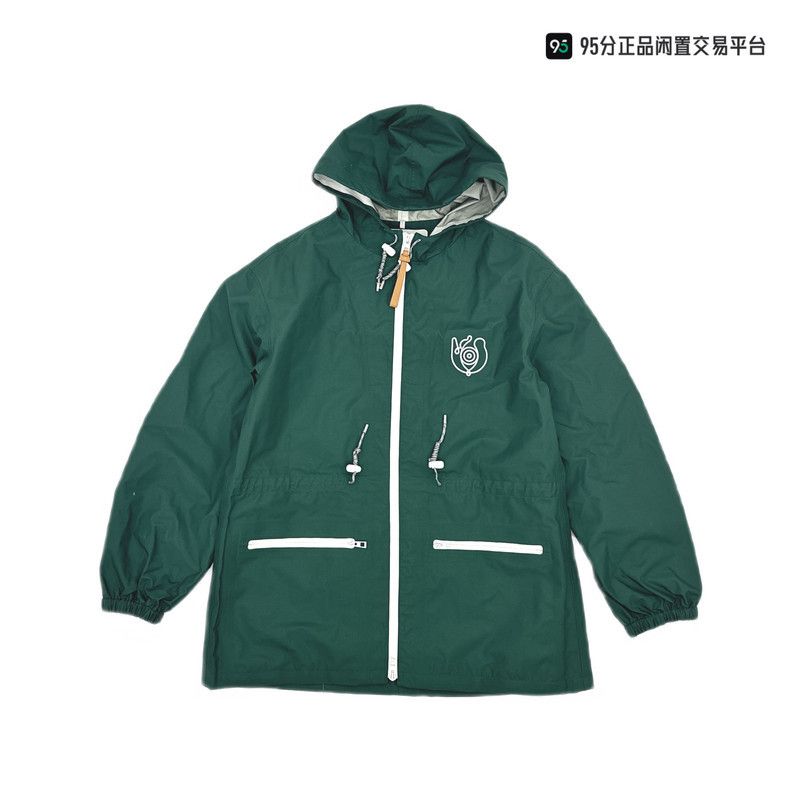 Loewe LOEWE Men's Solid Green Hooded Mid-Length Windbreaker Size US S / EU 44-46 / 1 - 1 Thumbnail