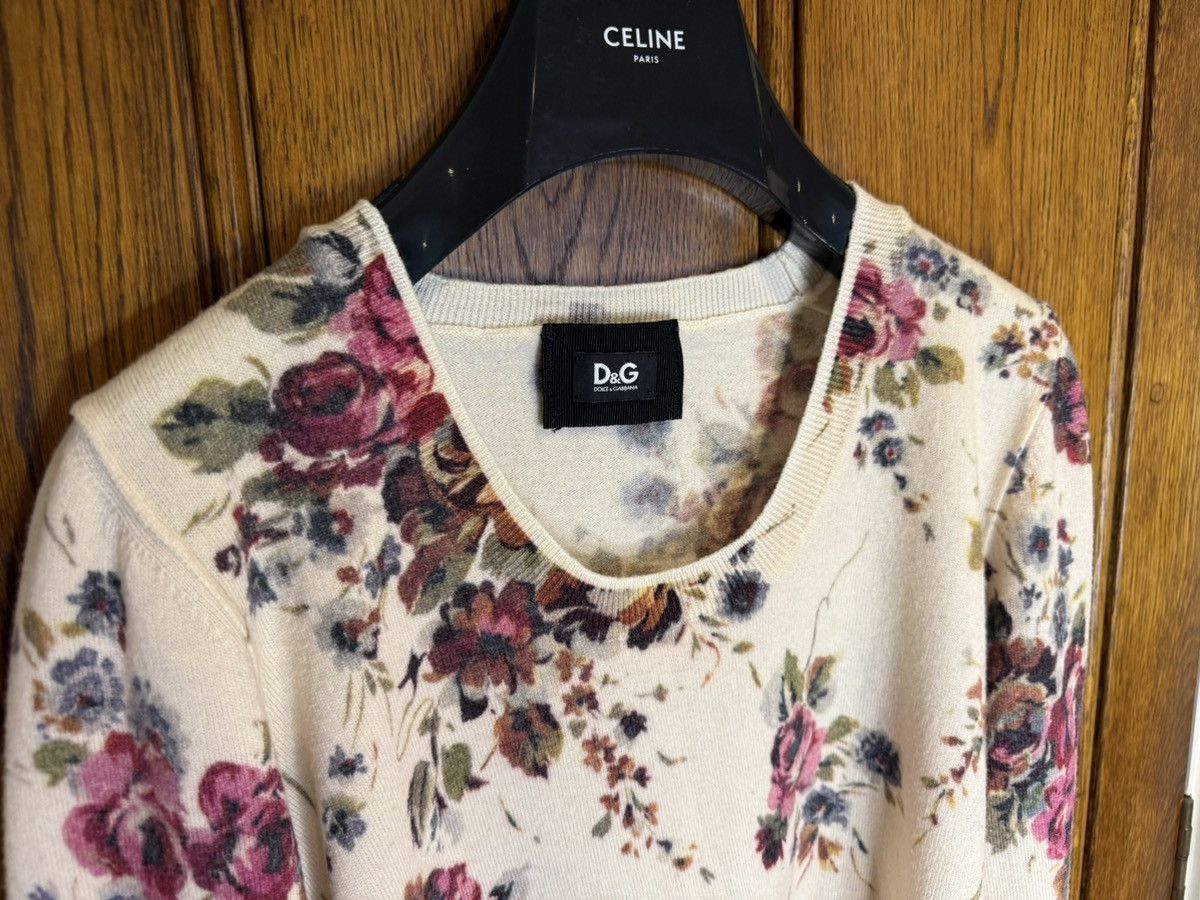 Dolce & Gabbana Dolce & Gabbana D&D floral cream sweater 46 y2k archive Size US S / EU 44-46 / 1 - 11 Thumbnail