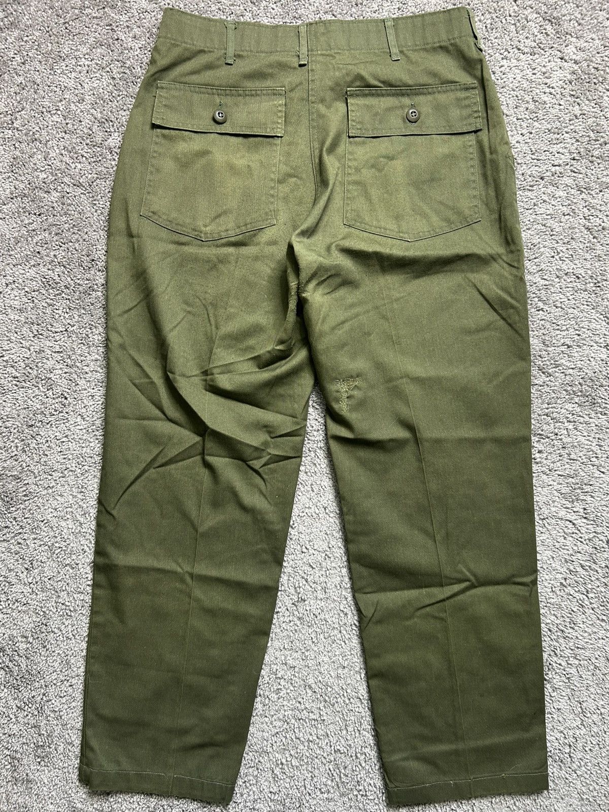 Other Vintage 70s Military OG 507 Pants Distressed Repaired Size US 31 - 6 Thumbnail