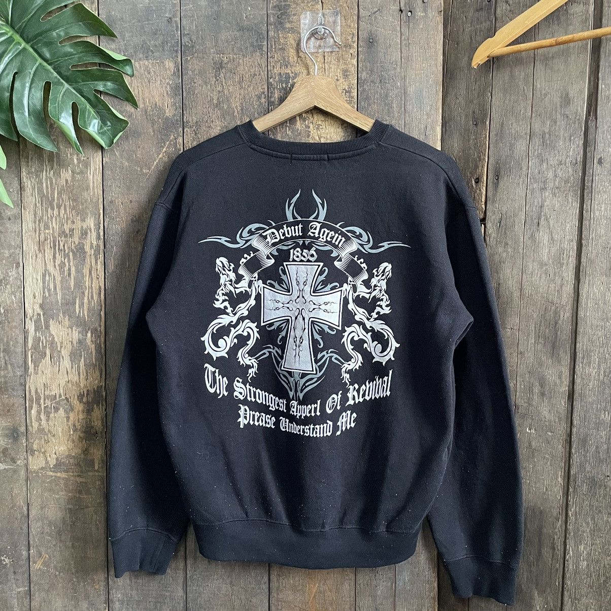 Tribal Streetwear × Vintage Vintage Y2K Desio Tribal Cross Tatoo Design Crewneck Size US M / EU 48-50 / 2 - 1 Thumbnail