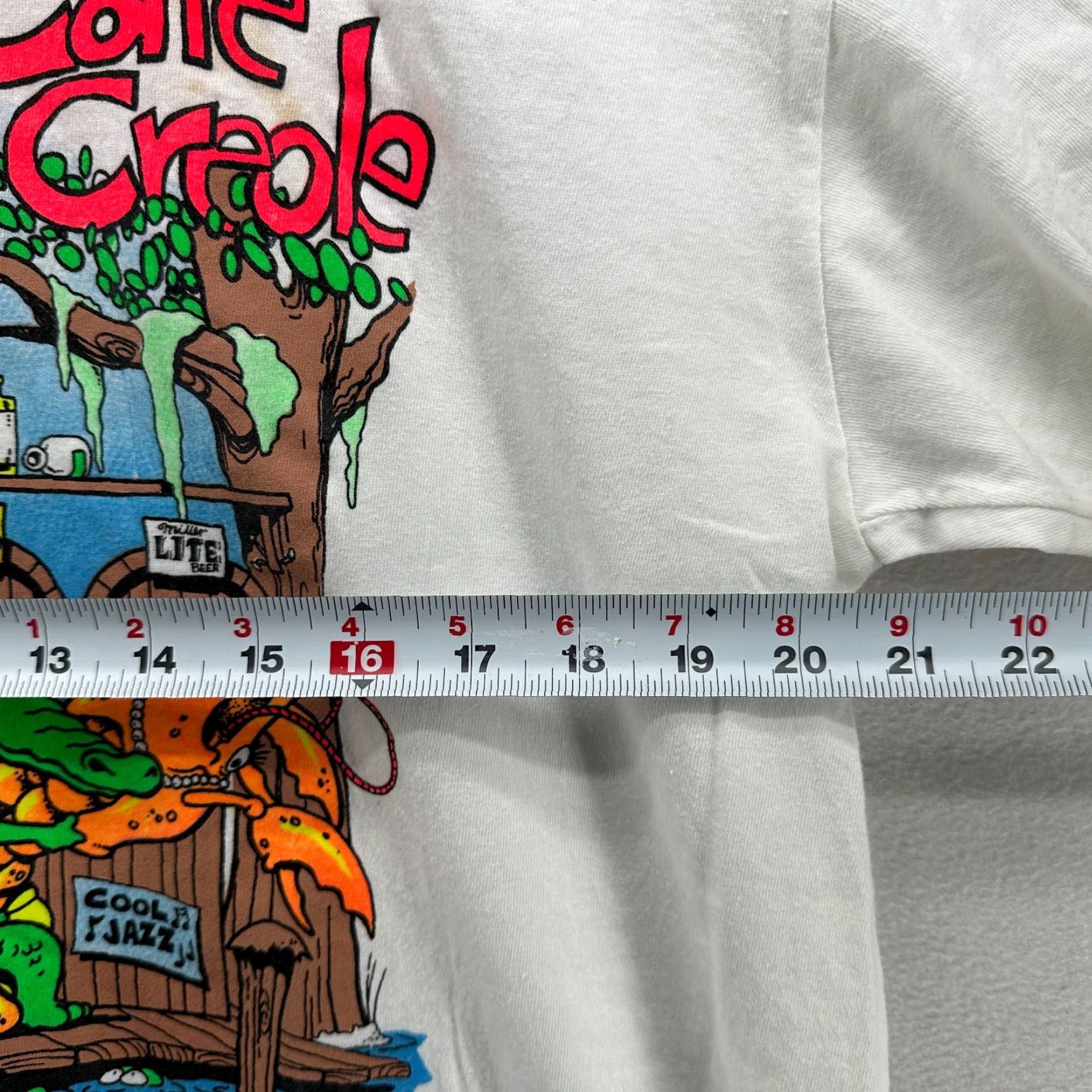 Vintage VINTAGE Oneita Power T-Shirt White Men's L Rock Springs & Cafe Creole Cotton Size US L / EU 52-54 / 3 - 6 Thumbnail