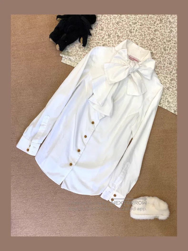 Vivienne Westwood Vivienne Westwood Striped long-sleeve bow shirt Size M / US 6-8 / IT 42-44 - 1 Thumbnail
