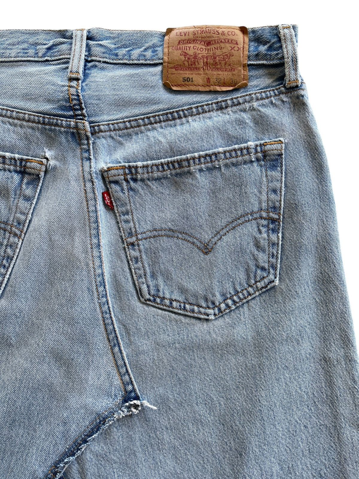 Levi's Vintage Clothing Vintage Levis Deconstructed Distressed Skirt Frayed Hem Size 31" - 4 Thumbnail
