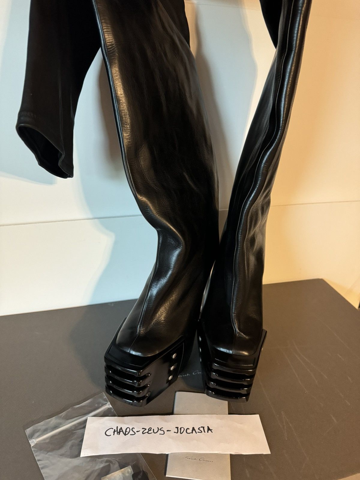 Rick Owens Rick Owens Thigh High Platform Boots OTK, Size 8/38 NWB Size US 8 / IT 38 - 3 Thumbnail