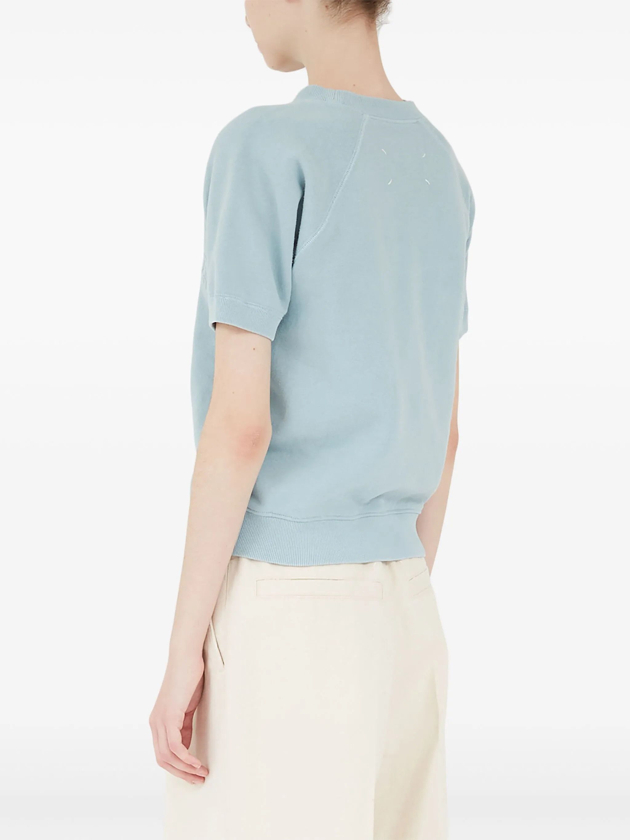 Maison Margiela o1w1db10526 Cotton Sweatshirt in Light Blue Size M / US 6-8 / IT 42-44 - 6 Thumbnail