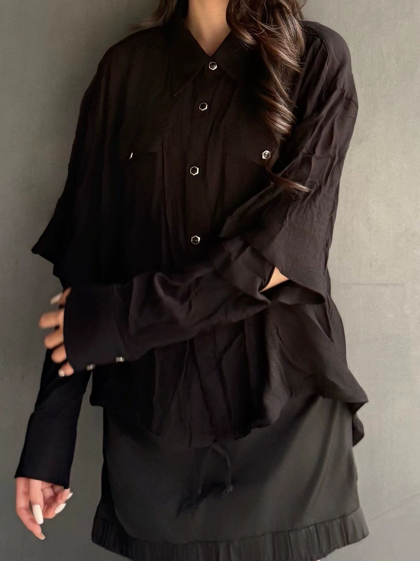 Undercover Undercover Unisex Deconstructed Two-Way LS/SS Shirt Black Size XS / US 0-2 / IT 36-38 - 8 Thumbnail