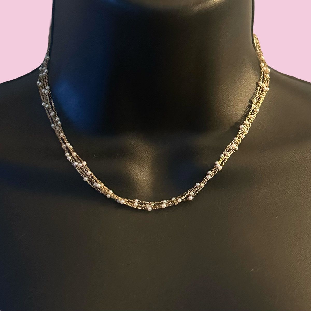 Other Delicate gold tone multi strand station pearl necklace Size ONE SIZE - 1 Thumbnail