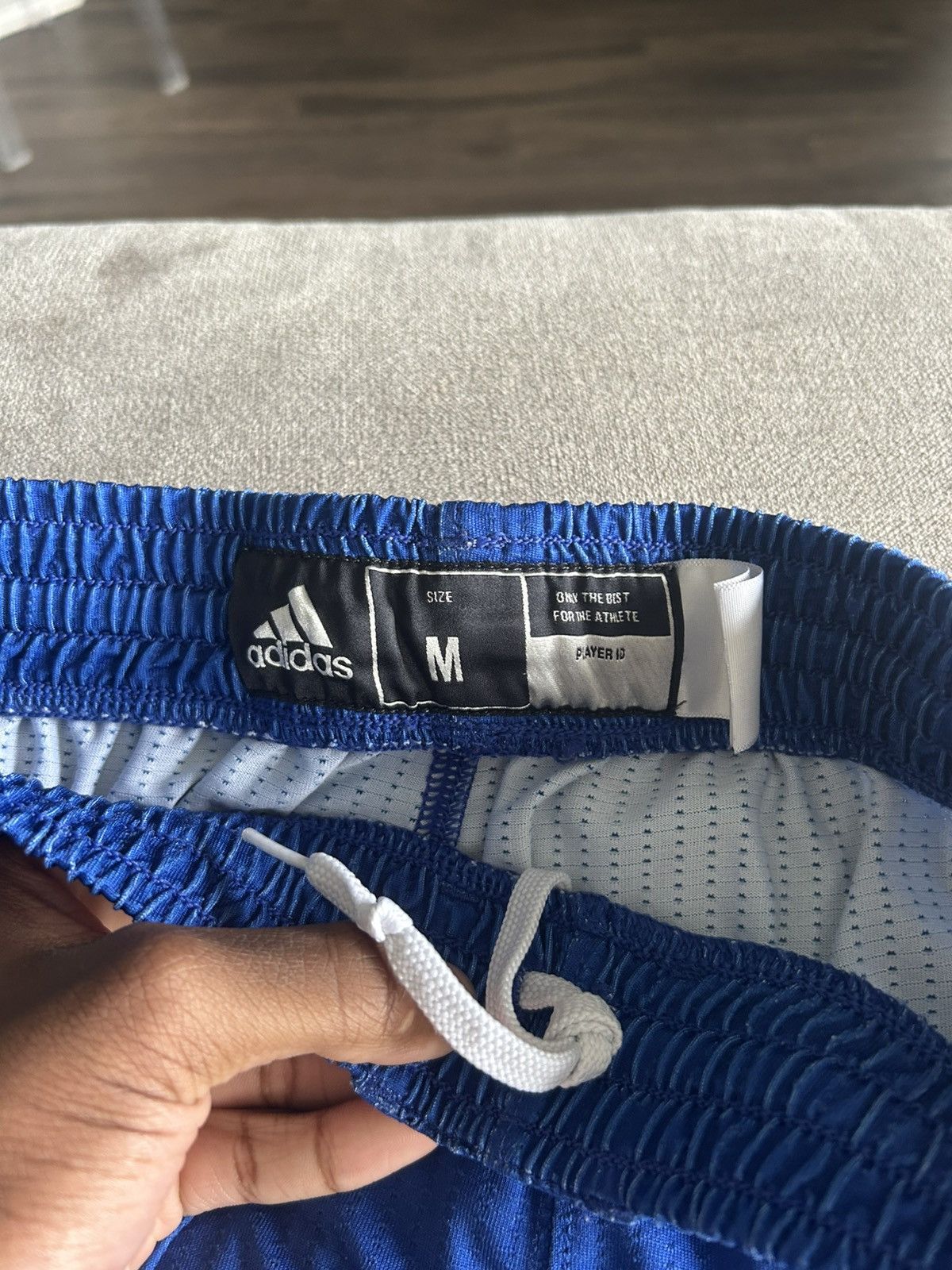 Adidas MEDIUM basketball Kansas Jayhawks player issued shorts Size US 32 / EU 48 - 2 Thumbnail
