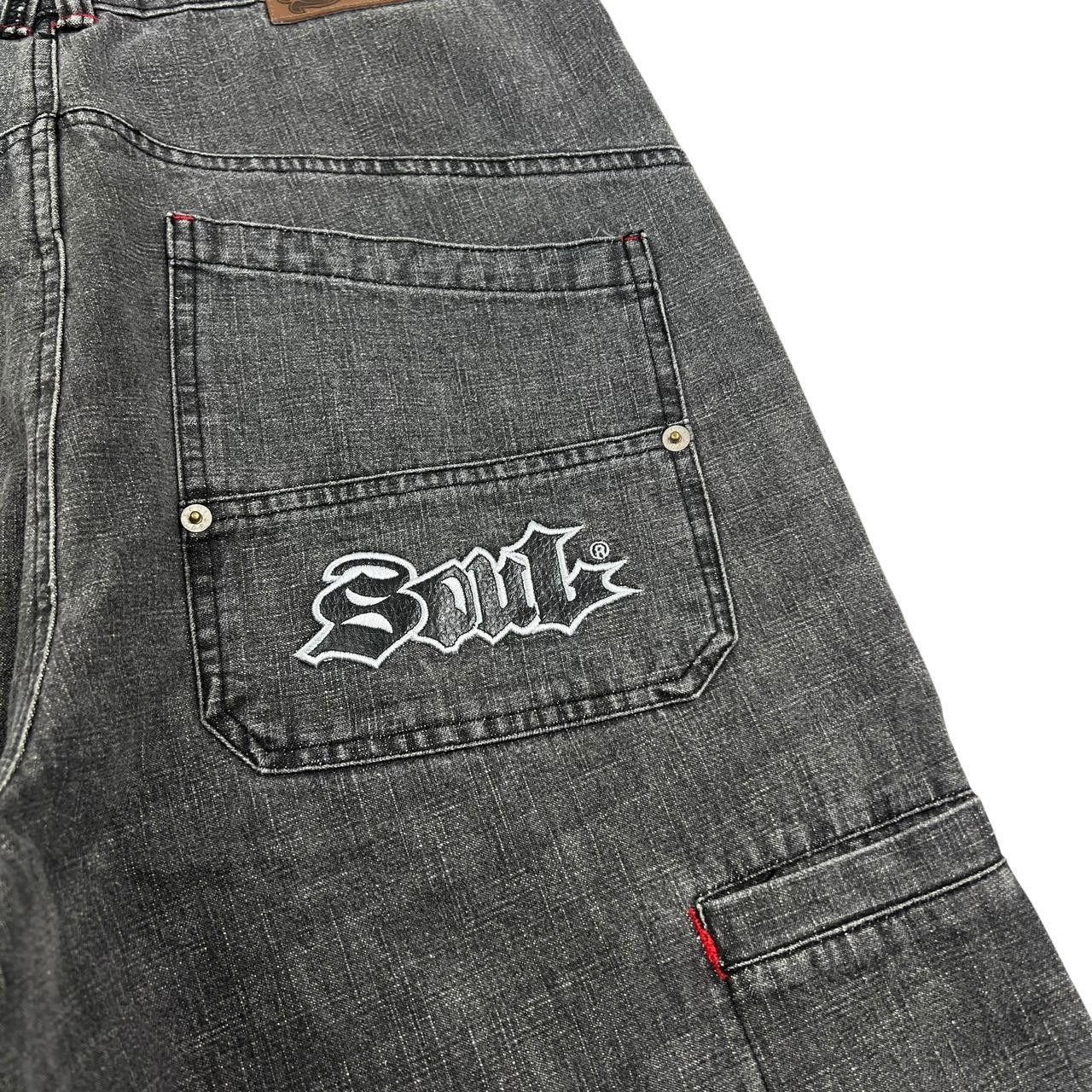 Other Vintage Baggy Soul Denim Embroidered Shorts / Jorts Waist 32 Size US 32 / EU 48 - 3 Thumbnail