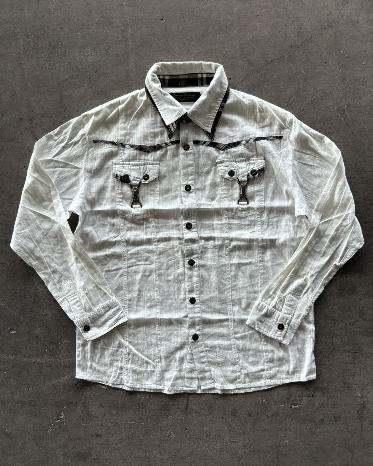 If Six Was Nine × Japanese Brand × Le Grande Bleu (L.G.B.) Thruxton Premium Iron Button Up Shirt Size US L / EU 52-54 / 3 - 1 Thumbnail