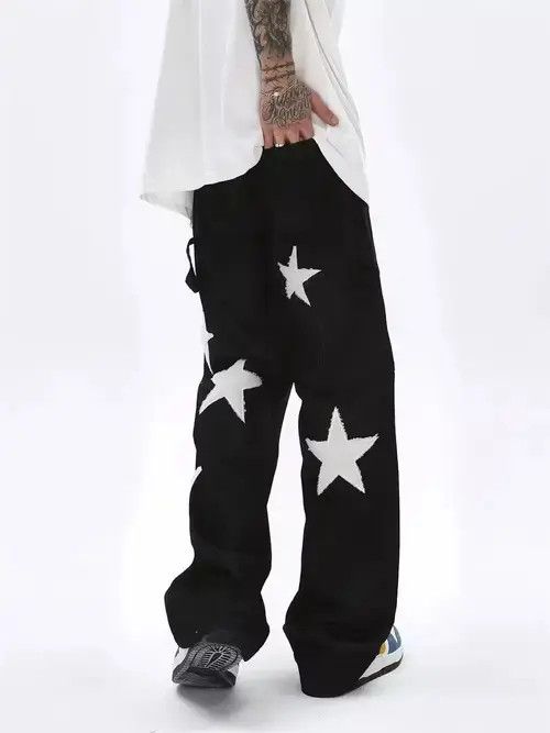 Other Stars Embroidery Baggy Pants Size US 32 / EU 48 - 2 Thumbnail