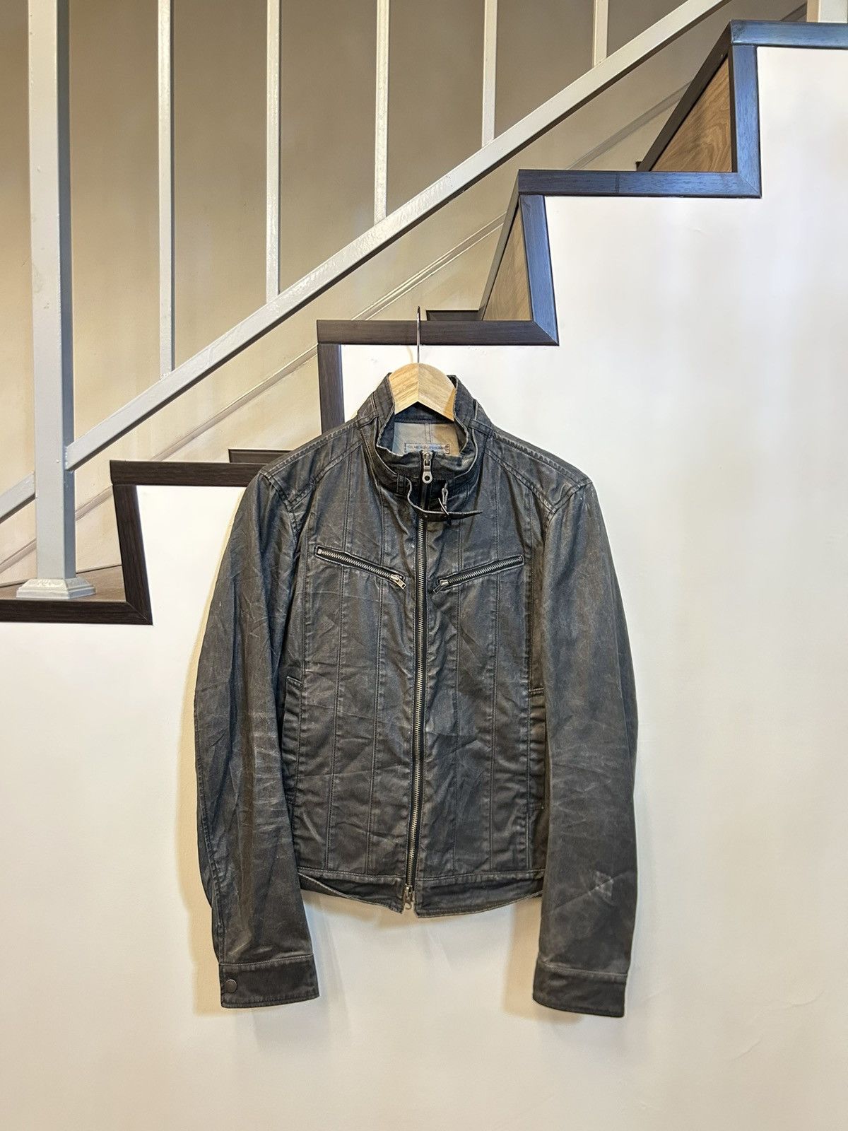 Michel Klein MK Michel Klein Homme Waxed Canvas Biker Jacket Size US M / EU 48-50 / 2 - 1 Thumbnail