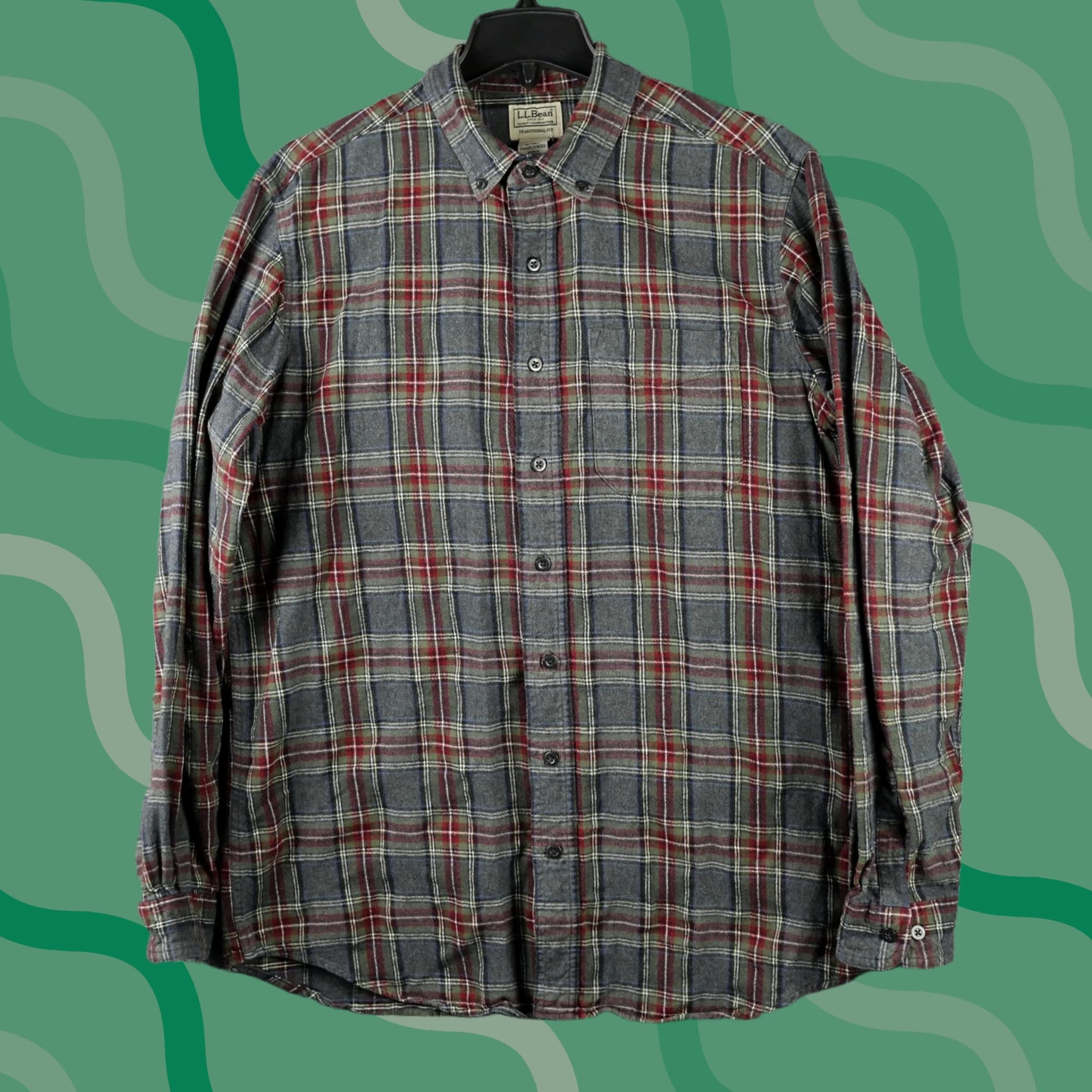 Vintage VINTAGE LL Bean Shirt Mens MT Gray Plaid Flannel Button Down Long Sleeve Traditional Fit Size US M / EU 48-50 / 2 - 1 Thumbnail