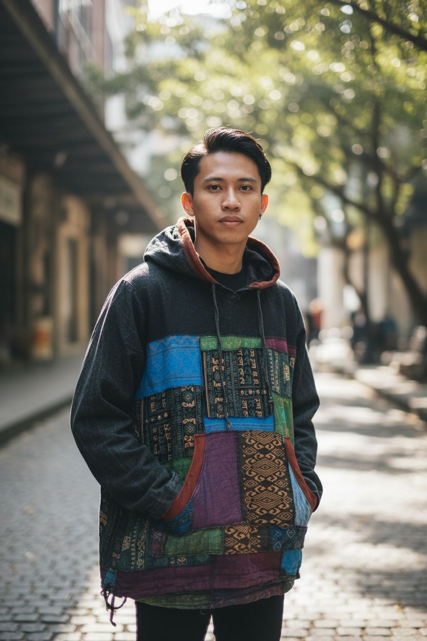 Japanese Brand Japanese Brand Patchwork Design Hoodie (159) Size US S / EU 44-46 / 1 - 1 Thumbnail