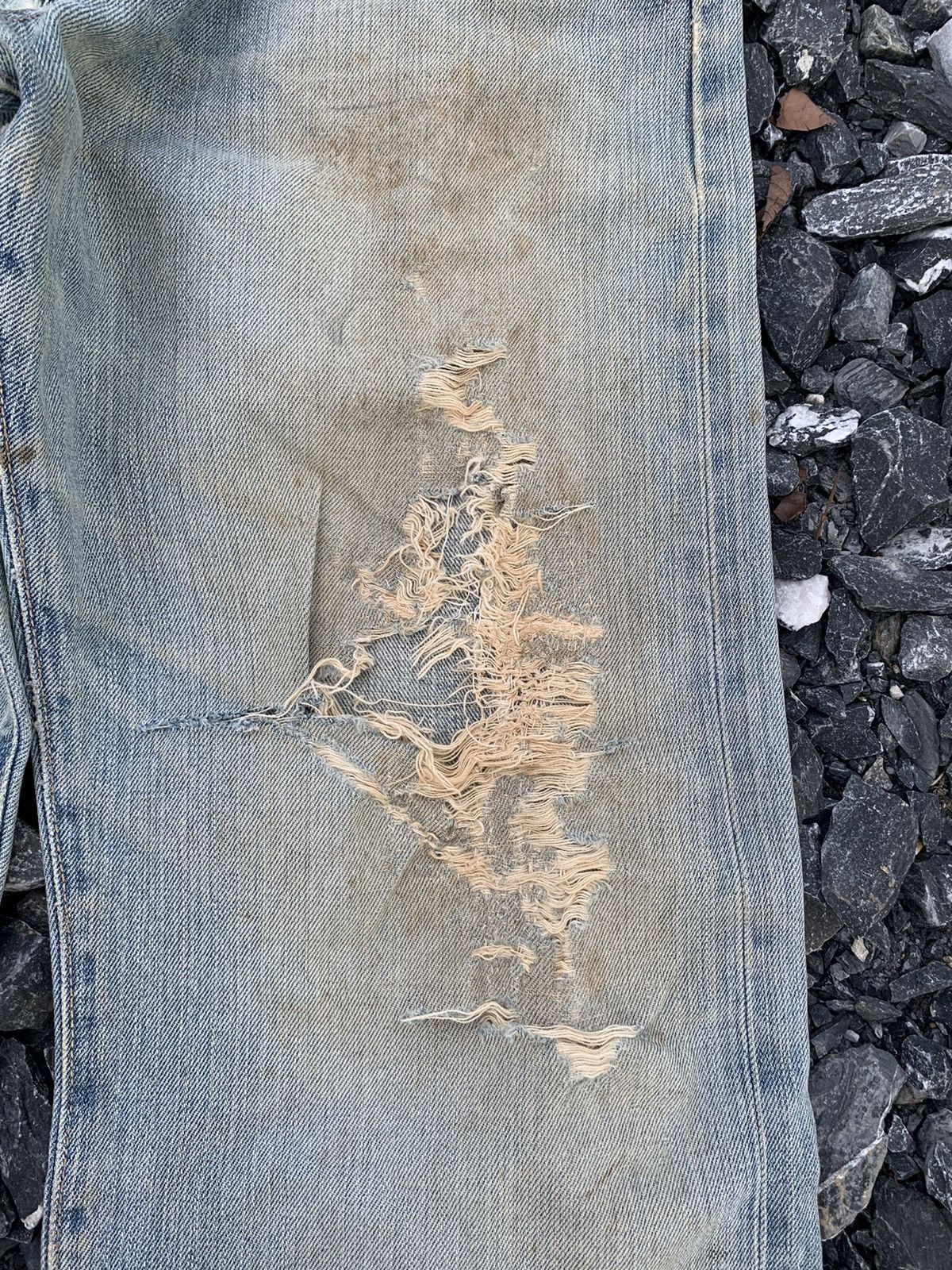Kapital VINTAGE EDWIN 505 SELVEDGE FADED RUSTY DISTRESSED DENIM Size US 31 - 13 Thumbnail