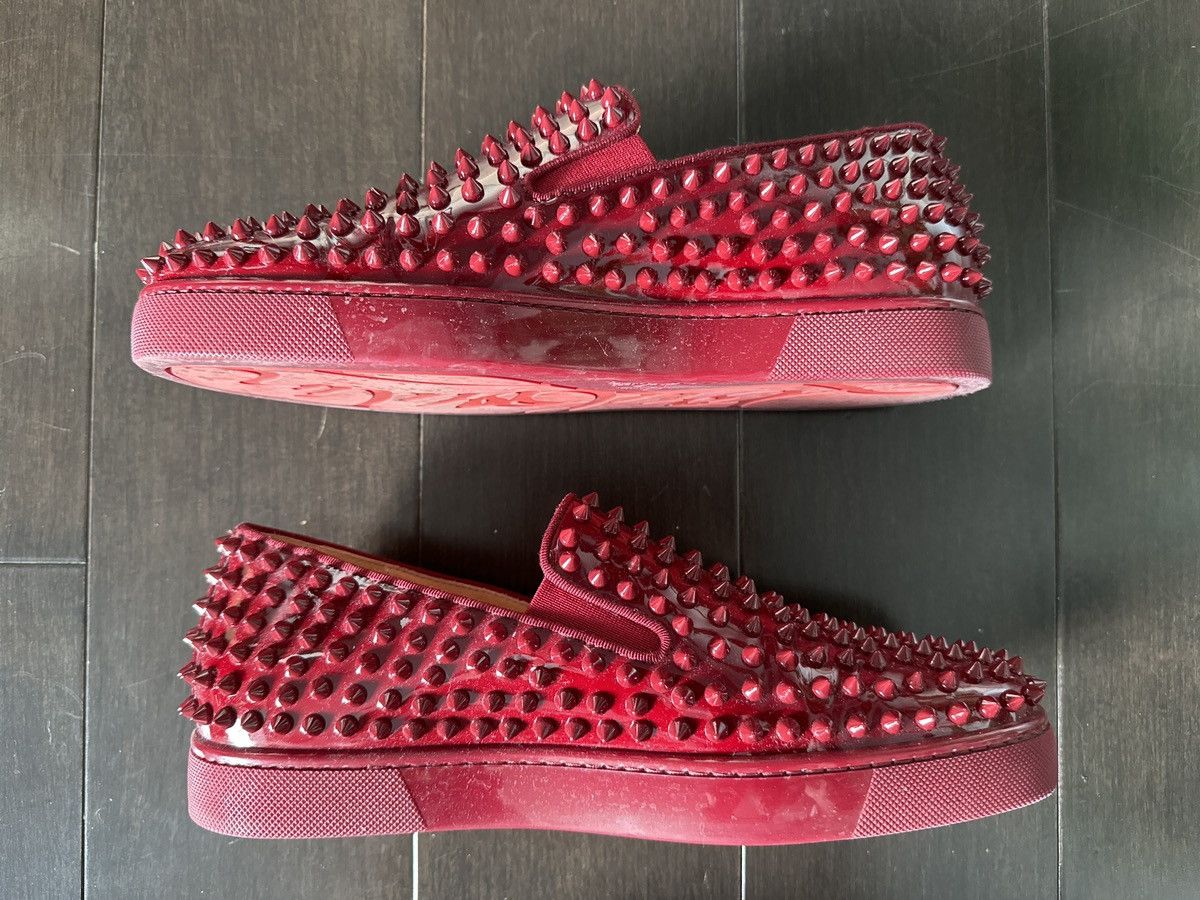 Christian Louboutin Roller-boat flat patent leather spiked shoes Size US 7 / EU 40 - 2 Thumbnail