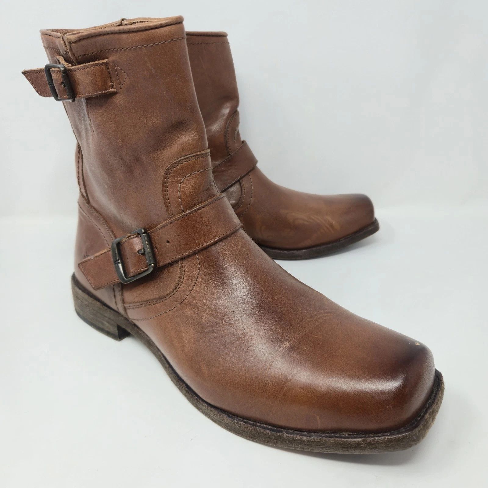 Frye Frye Engineer Boots 10 D Brown Leather Buckle Size US 10 / EU 43 - 1 Thumbnail