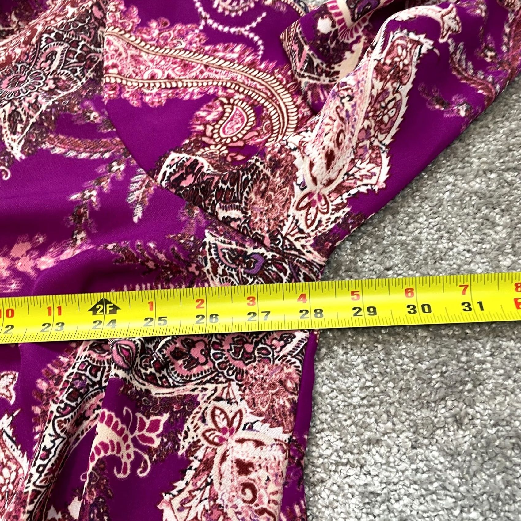 Vintage VINTAGE? Simply Emma Blouse Top Womens 3X Purple Paisley Long Sleeve Roll Tab Shirt Size XXL / US 16-18 / IT 52-54 - 4 Thumbnail