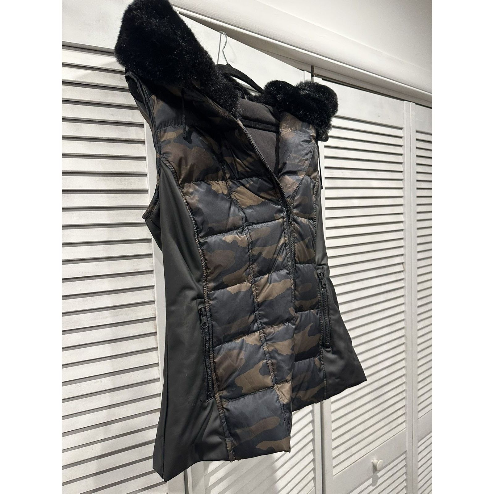 Blanc Noir Blanc Noir Camo Asymmetric-Zip Hooded Moto Vest Size S / US 4 / IT 40 - 3 Thumbnail