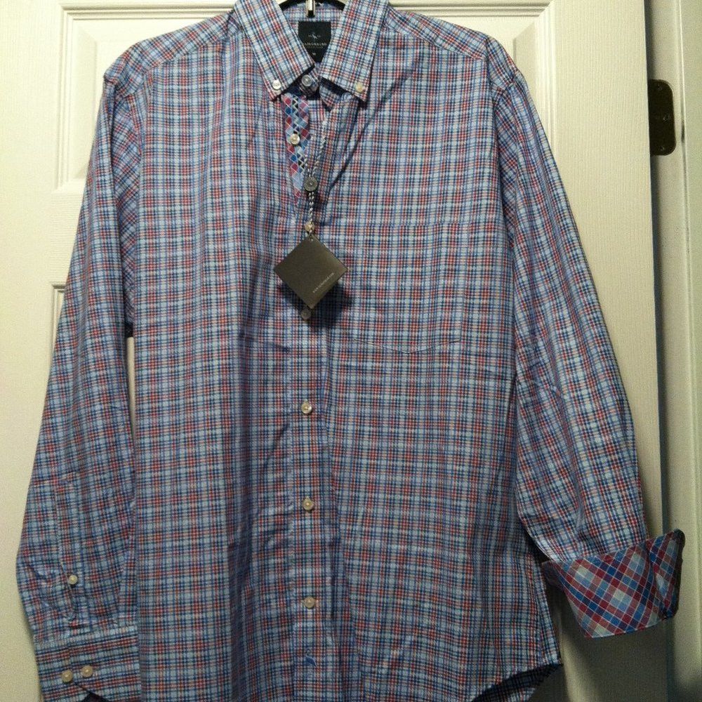 Tailorbyrd TAILORBYRD MENS NEW BLUE 100%COTTON CASUAL SHIRT SIZE: M Size US M / EU 48-50 / 2 - 1 Thumbnail