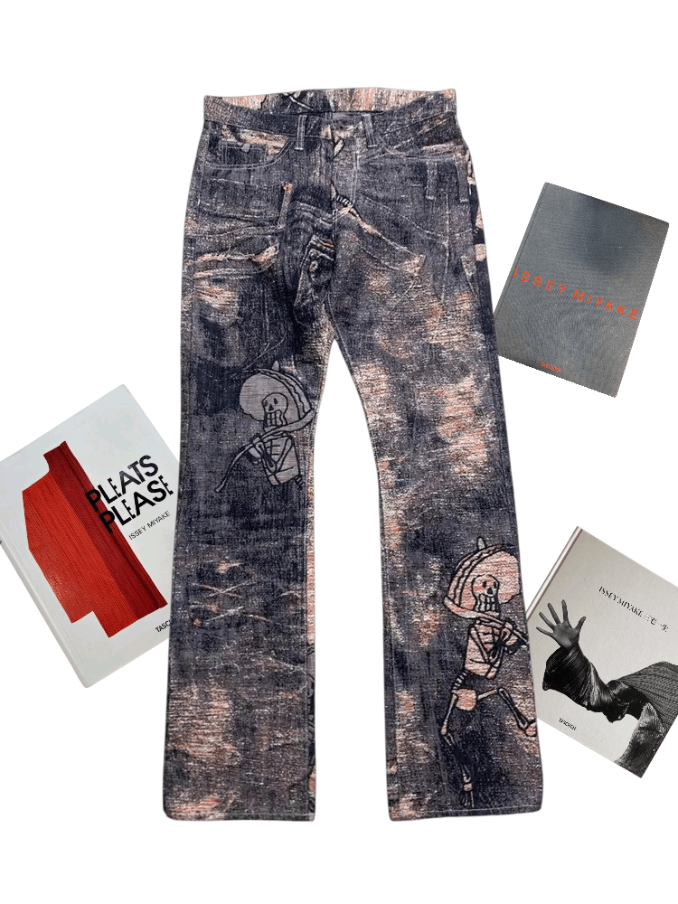 Issey Miyake 🫰RARE🫰 A POC Issey Miyake Boro Skeleton Denim Jeans Size US 32 / EU 48 - 3 Thumbnail